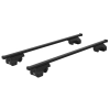 CRUZ Euro Black 2 Bar Roof Rack for Dacia Dokker 4dr Van with Raised Roof Rail (2012 onwards) - Raised Rail Mount