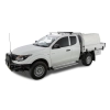 Rhino Rack JA8812 Heavy Duty RLT600 Ditch Mount Black 1 Bar Roof Rack (Rear) for Mitsubishi Triton MQ-MR Extra Cab Ute with Bare Roof (2015 onwards) - Factory Point Mount