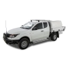 Rhino Rack JA8808 Heavy Duty RLT600 Ditch Mount Black 1 Bar Roof Rack (Front) for Mitsubishi Triton MQ-MR Extra Cab Ute with Bare Roof (2015 onwards) - Factory Point Mount