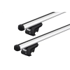 Thule ProBar Evo Silver 2 Bar Roof Rack for Audi A4 Allroad 5dr Wagon with Raised Roof Rail (2019 onwards) - Raised Rail Mount