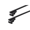 Thule SquareBar Evo Black 2 Bar Roof Rack for Audi A4 Allroad 5dr Wagon with Raised Roof Rail (2019 onwards) - Raised Rail Mount