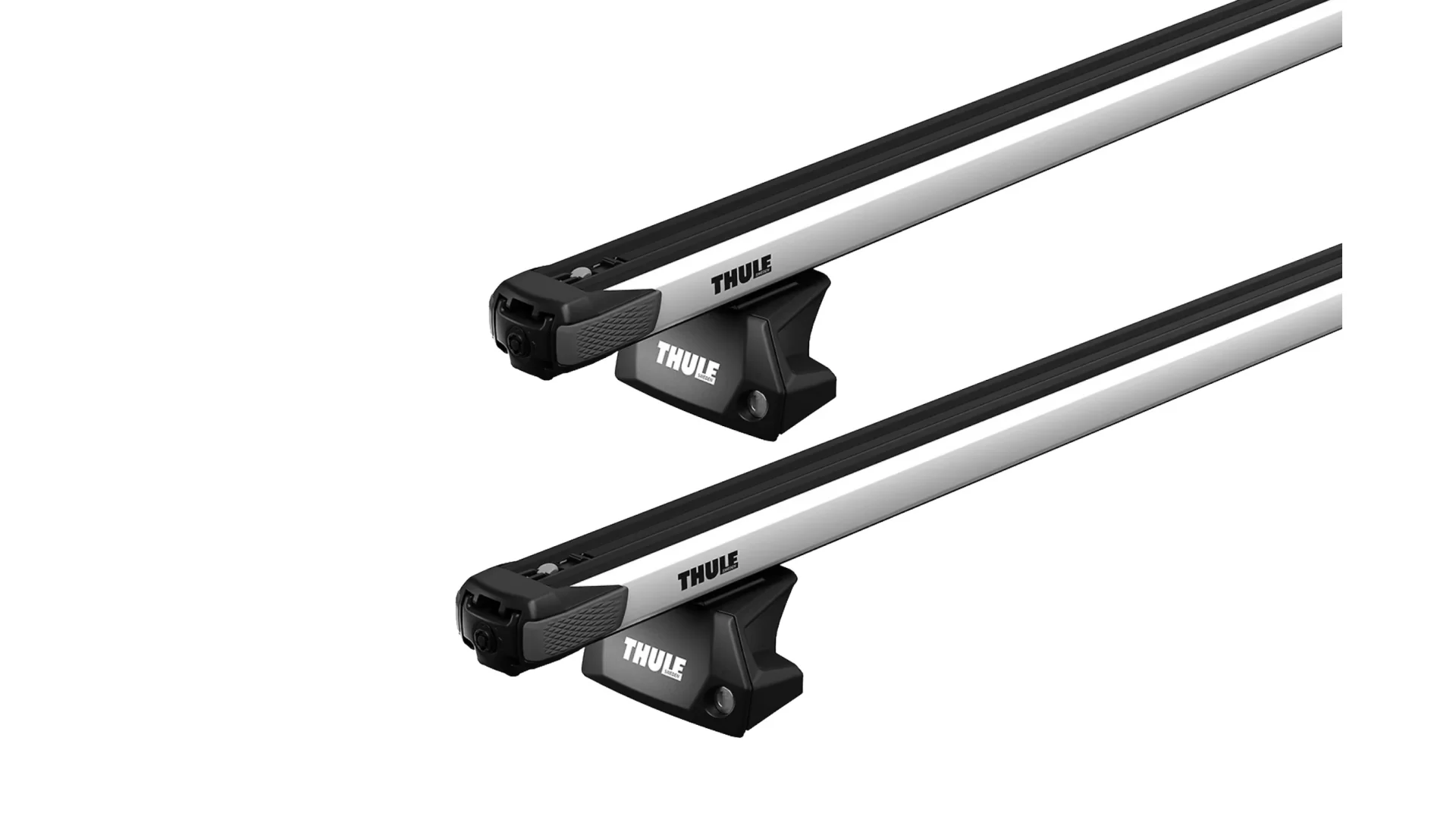 Thule SlideBar Evo Silver 2 Bar Roof Rack for JAGUAR E-Pace 5dr SUV with Flush Roof Rail (2018 onwards)