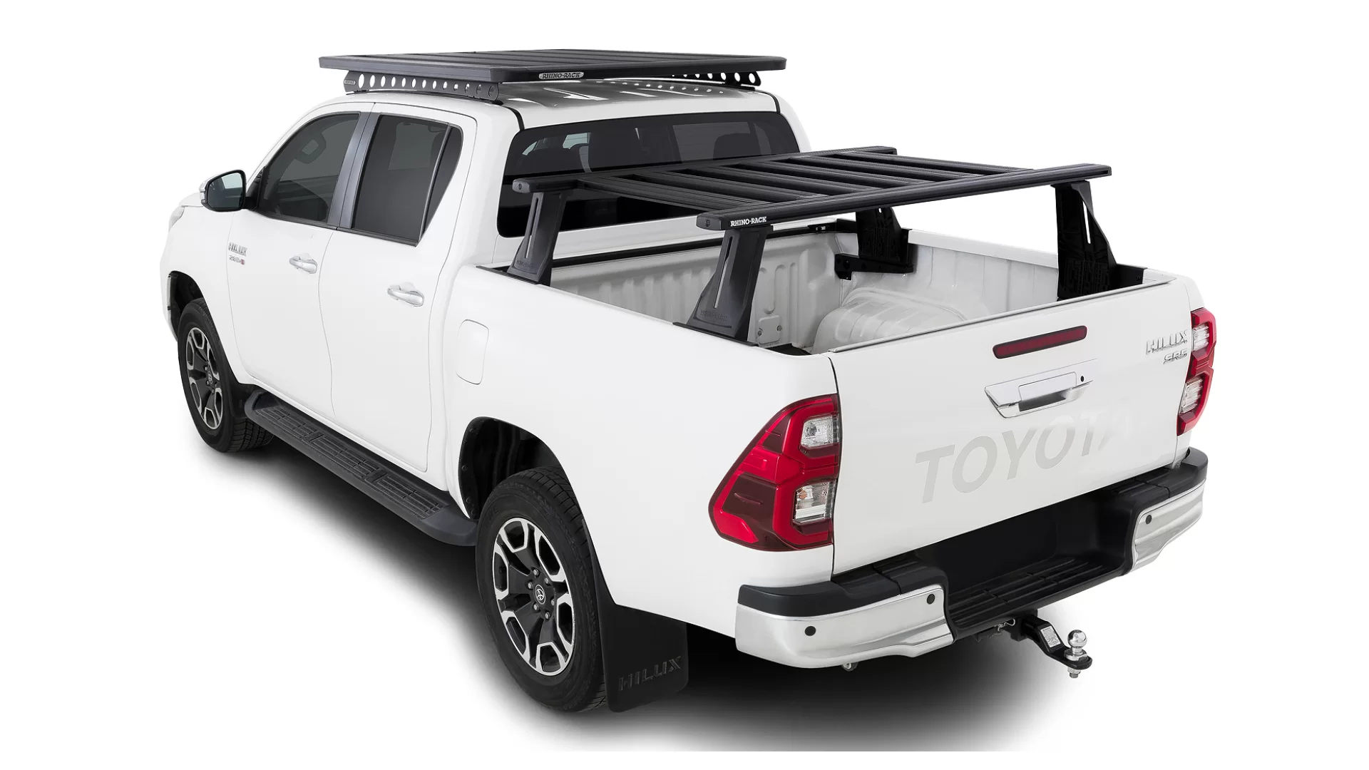 Rhino Rack JC-01581 Reconn-Deck 2 Bar Ute Tub System with 6 NS Bars for Toyota Hilux 4dr Ute Dual Cab 10/15 On