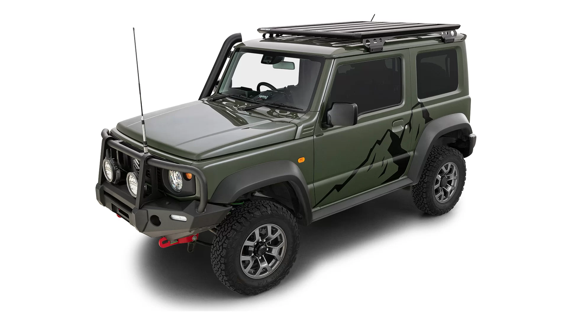 Rhino Rack ROLS1 Suzuki Jimny Overlanding Kit for Suzuki Jimny JB74 3dr SUV with Rain Gutter (2019 onwards) - Gutter Mount
