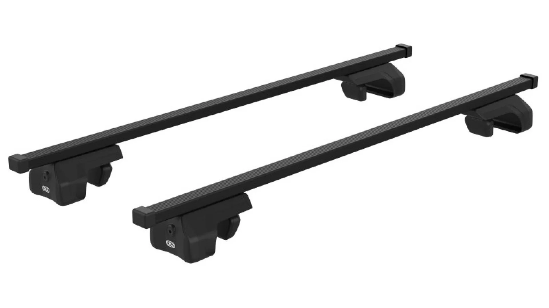 CRUZ Euro Black 2 Bar Roof Rack for Lada Priora 5dr Wagon with Raised Roof Rail (2009 onwards) - Raised Rail Mount