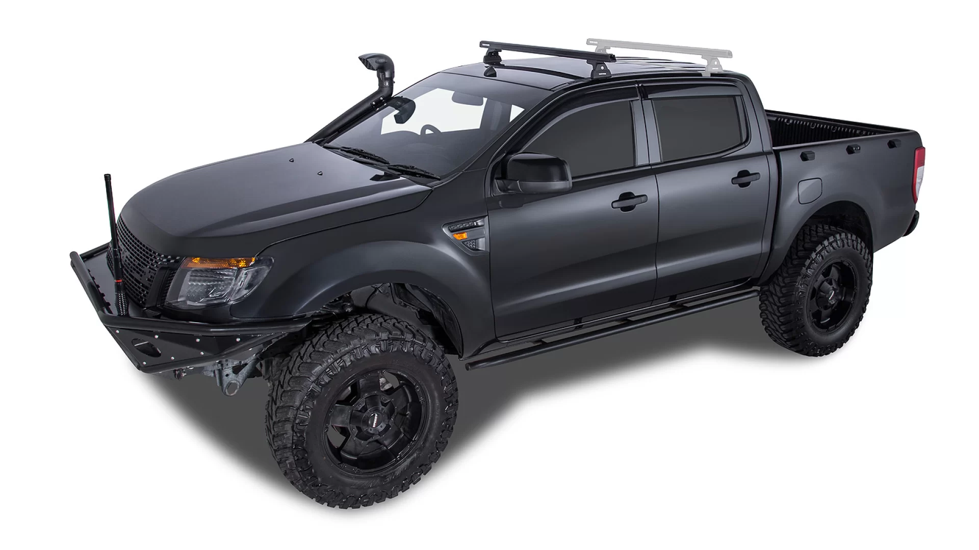 Ford Ranger PX (Double Cab) | Heavy Duty RLT600 Black 1 Bar Front Roof Rack | Rhino-Rack