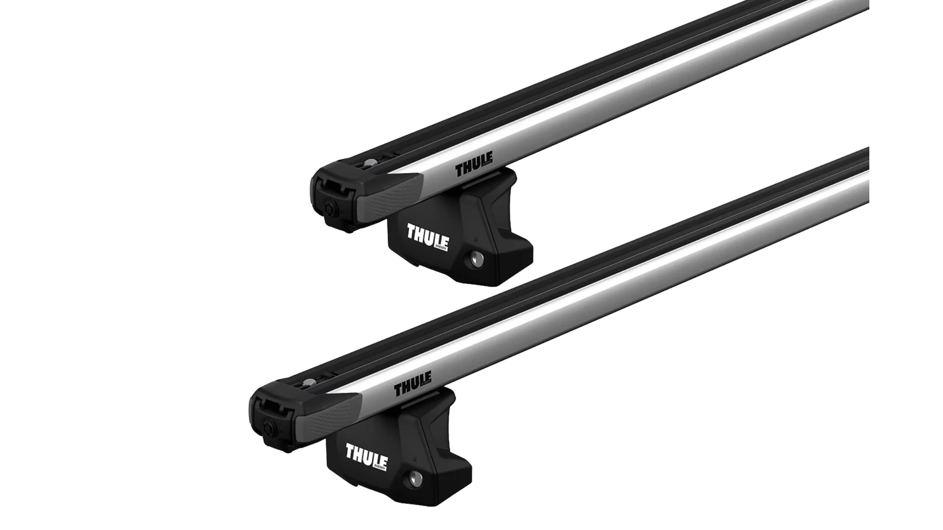 Thule SlideBar Evo Silver 2 Bar Roof Rack for PORSCHE Cayenne 5dr SUV with Factory Fitted Track (2003 to 2010)