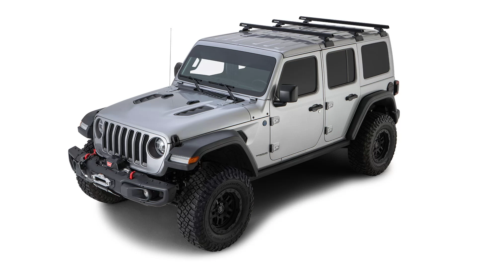 Rhino Rack JB0882 - Heavy Duty RCL Black 3 Bar Rhino-Rack Backbone Roof Rack for JEEP Wrangler 5dr SUV from 2019