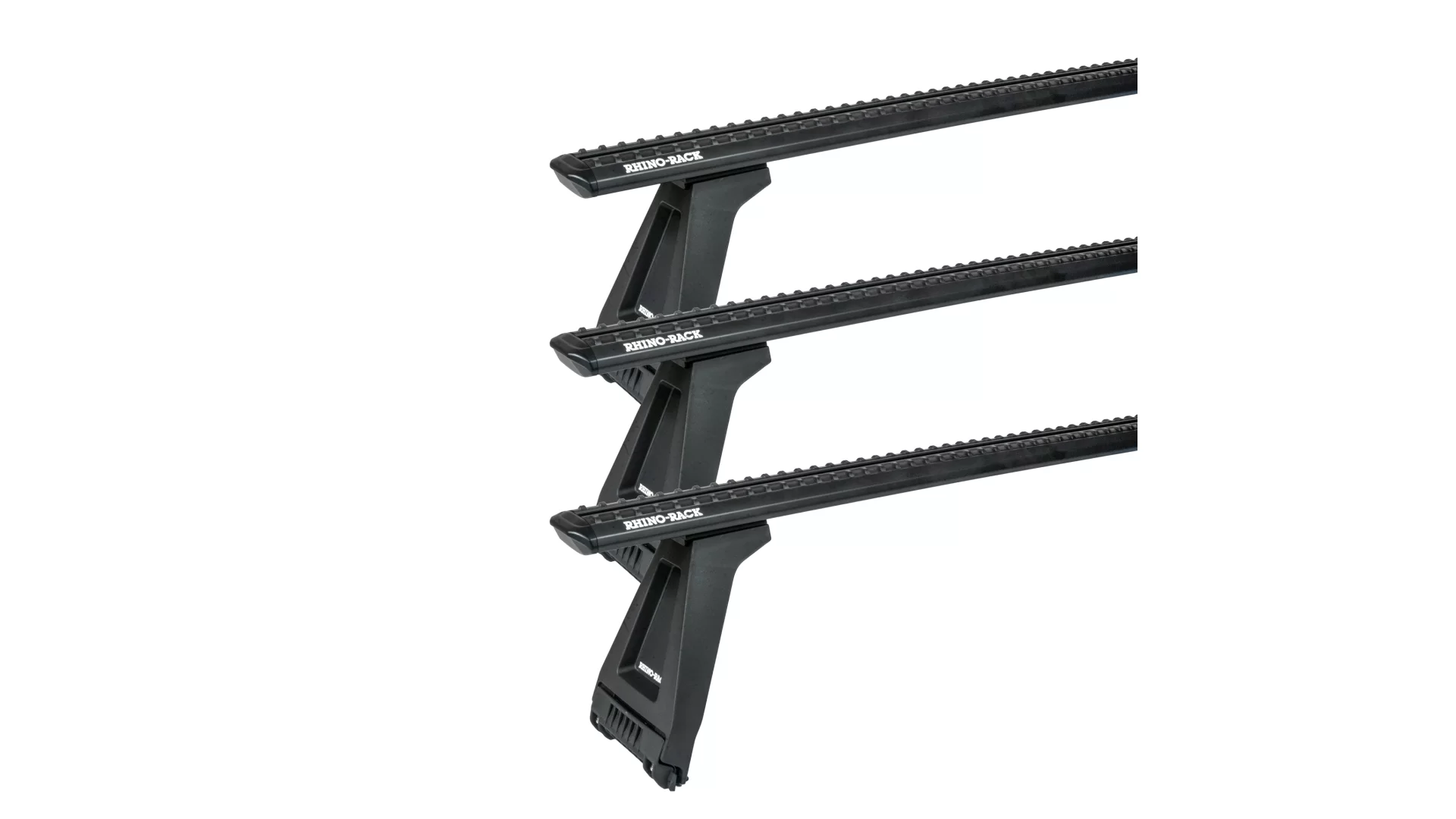 Rhino Rack JC-05065 Sportz RL210 Black 3 Bar Roof Rack for Land Rover Defender 110 5dr SUV with Rain Gutter (1990 to 2020) - Gutter Mount
