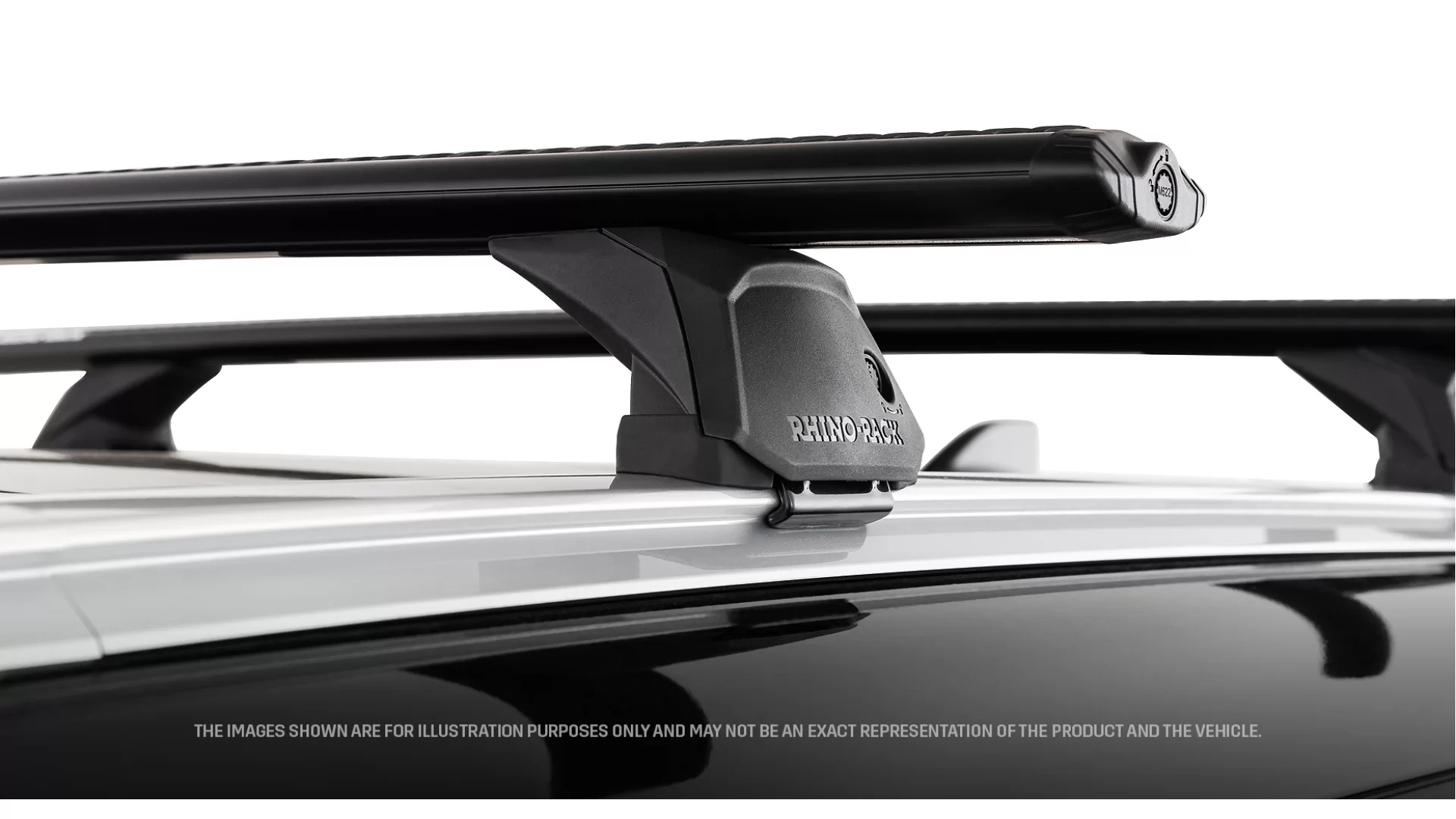 Rhino Rack JC-01998 Vortex RX200 Black 2 Bar Roof Rack for Mitsubishi Triton MV (GSR) 4dr Ute with Flush Roof Rail (2024 onwards) - Flush Rail Mount