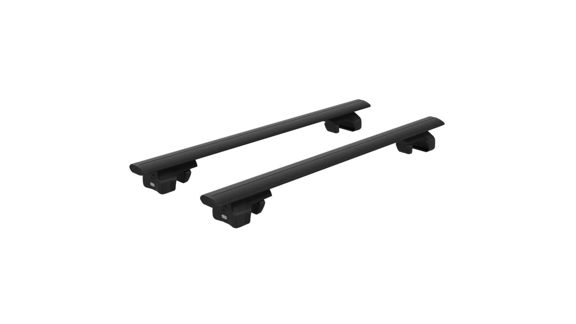 CRUZ Airo Black 2 Bar Roof Rack for Daewoo Tacuma U100 5dr Hatch with Raised Roof Rail (2004 to 2008) - Raised Rail Mount