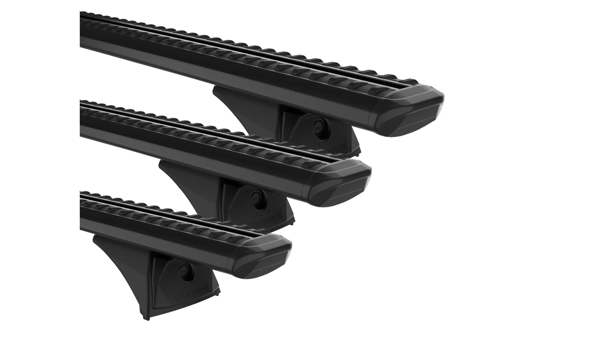 Rhino Rack JC-05001 Sportz RX300H Black 3 Bar Roof Rack for Infiniti QX80 Z62 5dr SUV with Raised Roof Rail (2014 to 2019) - Factory Point Mount