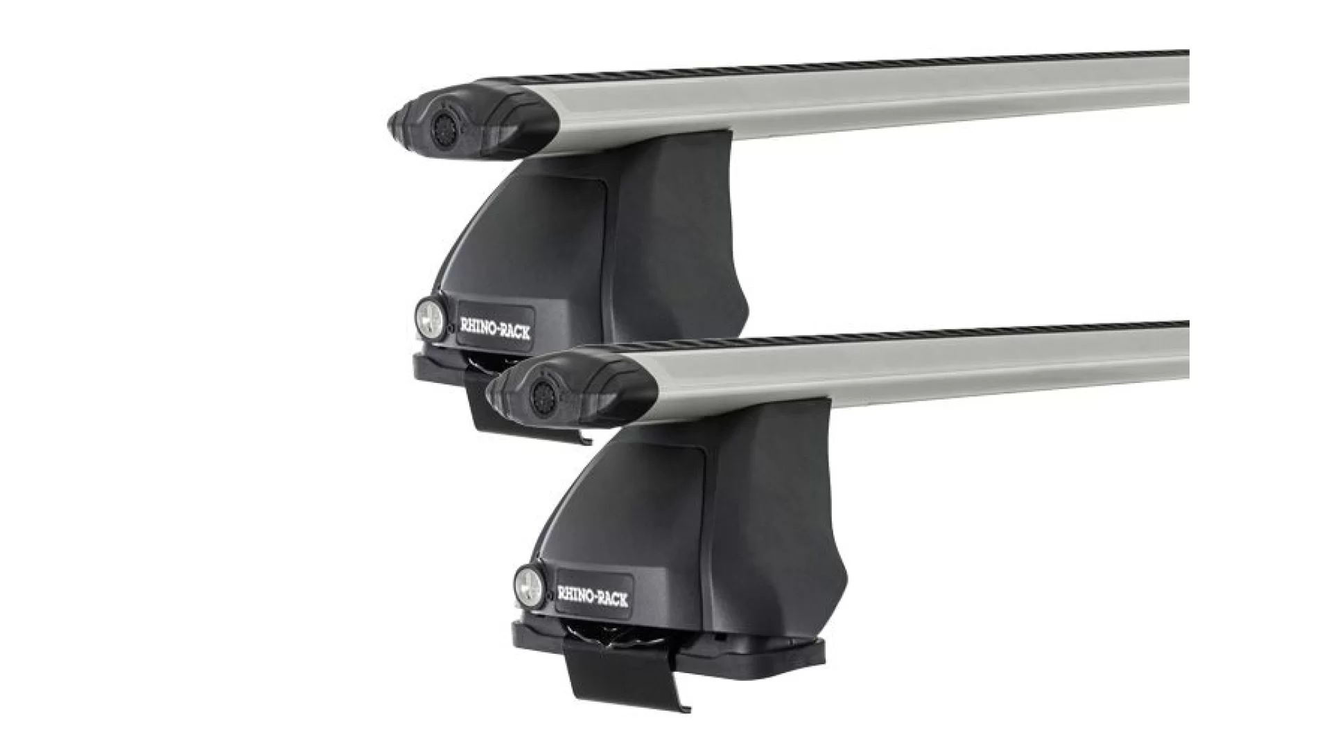Rhino Rack JA2526 Vortex 2500 Silver 2 Bar Roof Rack for Jeep Grand Cherokee WK2 Steel Rails 5dr SUV with Flush Roof Rail (2011 onwards) - Clamp Mount