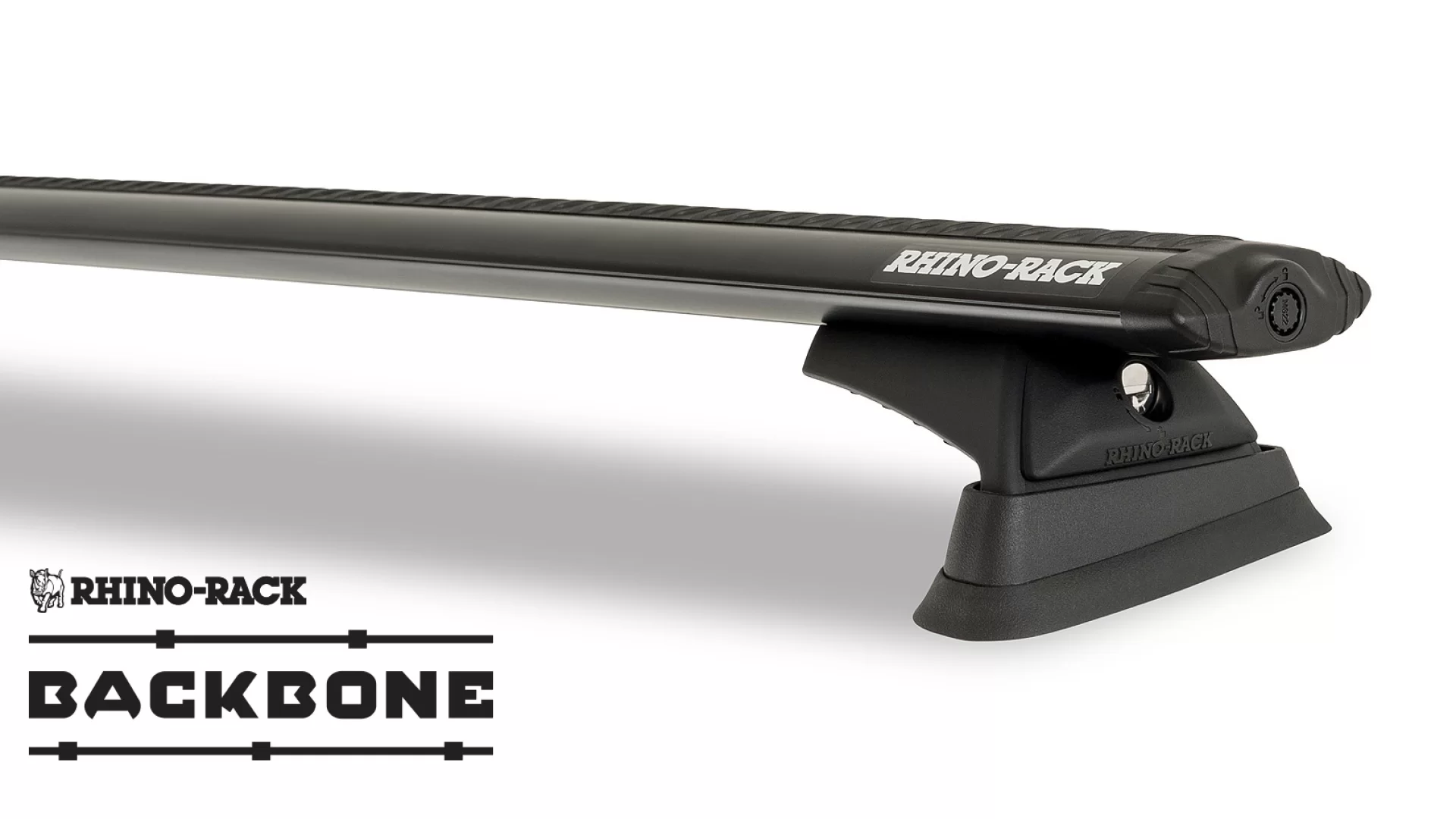 Rhino Rack JC-03474 Vortex RX300L Black 3 Bar Rhino-Rack Backbone Roof Rack for Jeep Wrangler JK Unlimited 4dr SUV with Rain Gutter (2007 to 2019) - Custom Point Mount