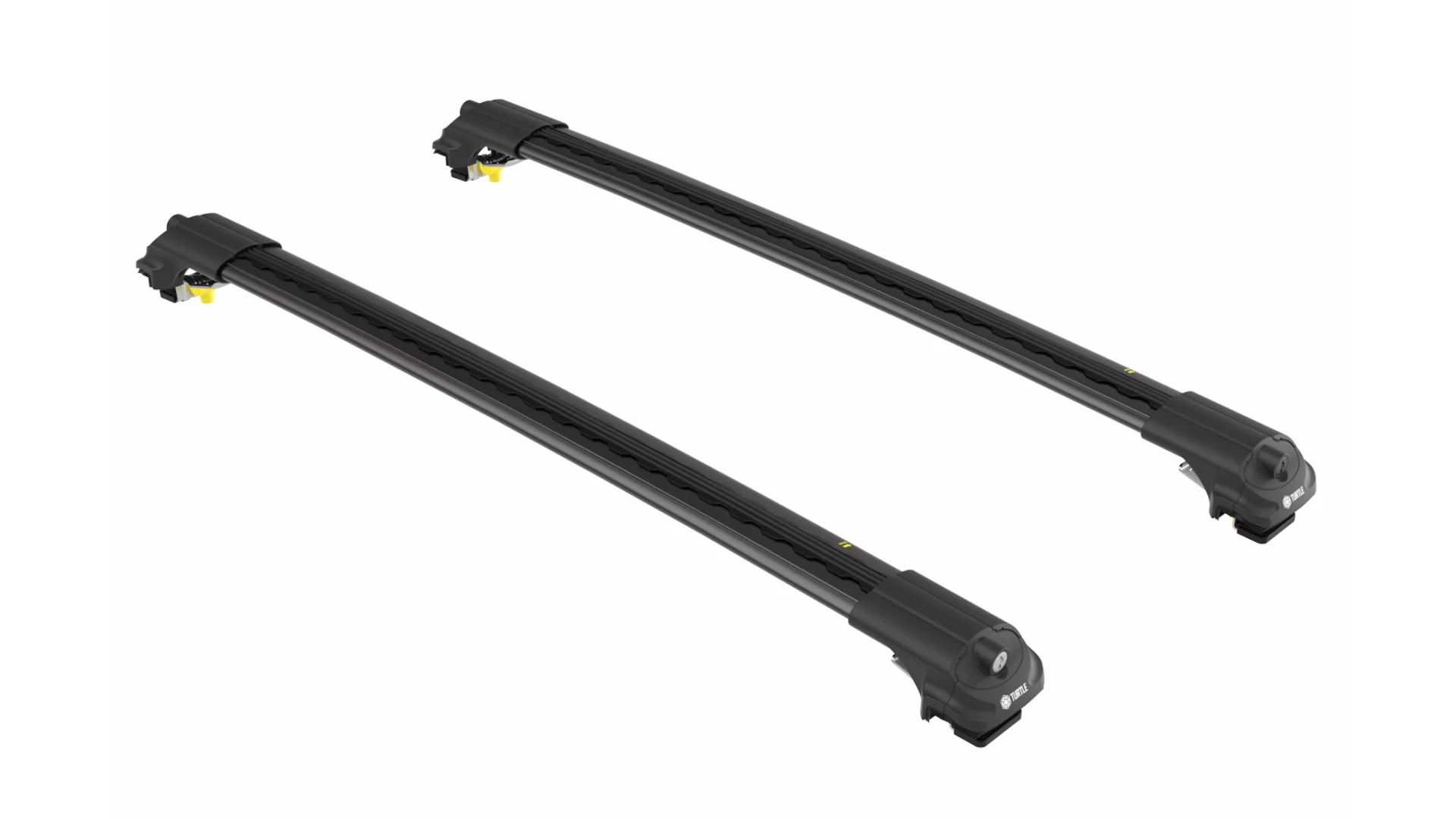 Turtle Air1 Black 2 Bar for Holden Captiva 5dr SUV with Raised Roof Rail (2006 to 2020)