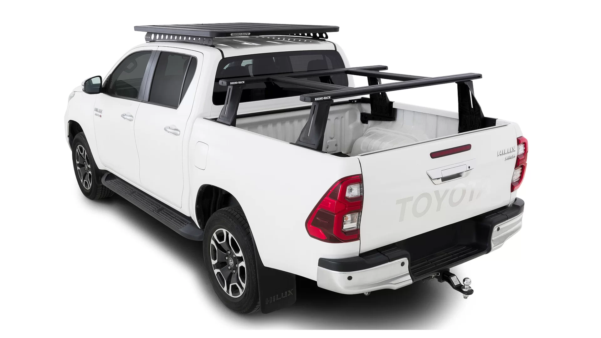 Rhino Rack JC-01579 Reconn-Deck 2 Bar Ute Tub System with 2 NS Bars for Toyota Hilux 4dr Ute Dual Cab 10/15 On