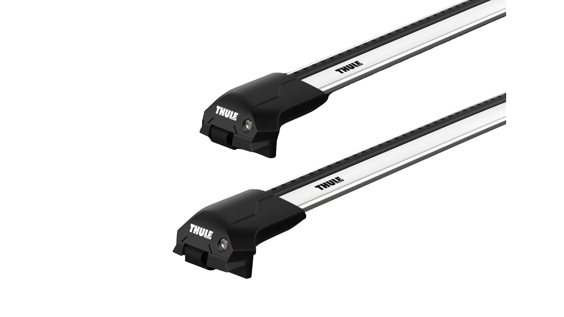Thule WingBar Edge Silver 2 Bar Roof Rack for Audi A4 Allroad 5dr Wagon with Raised Roof Rail (2019 onwards) - Raised Rail Mount