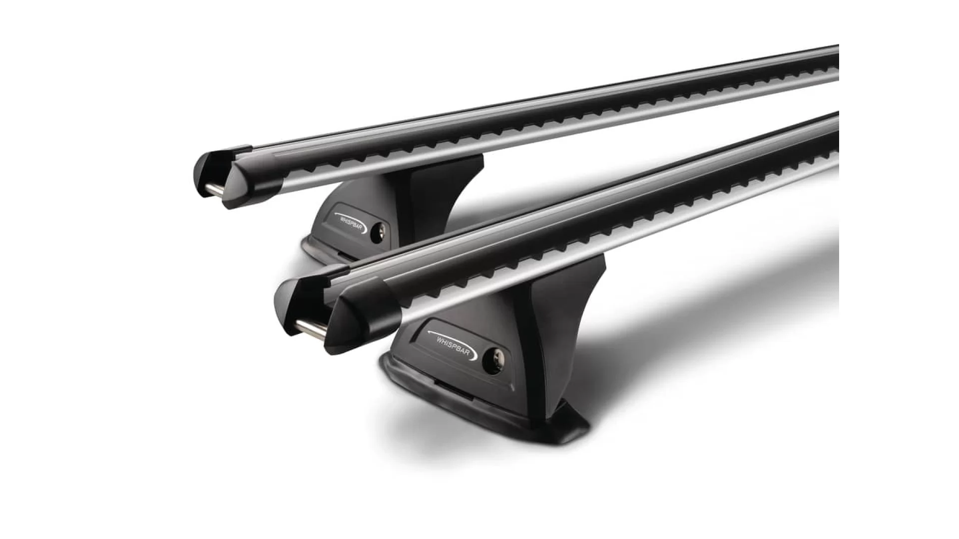 Yakima HD Through Bar Silver 2 Bar Roof Rack for LADA Samara 3dr SUV with Rain Gutter (1984 to 2004)