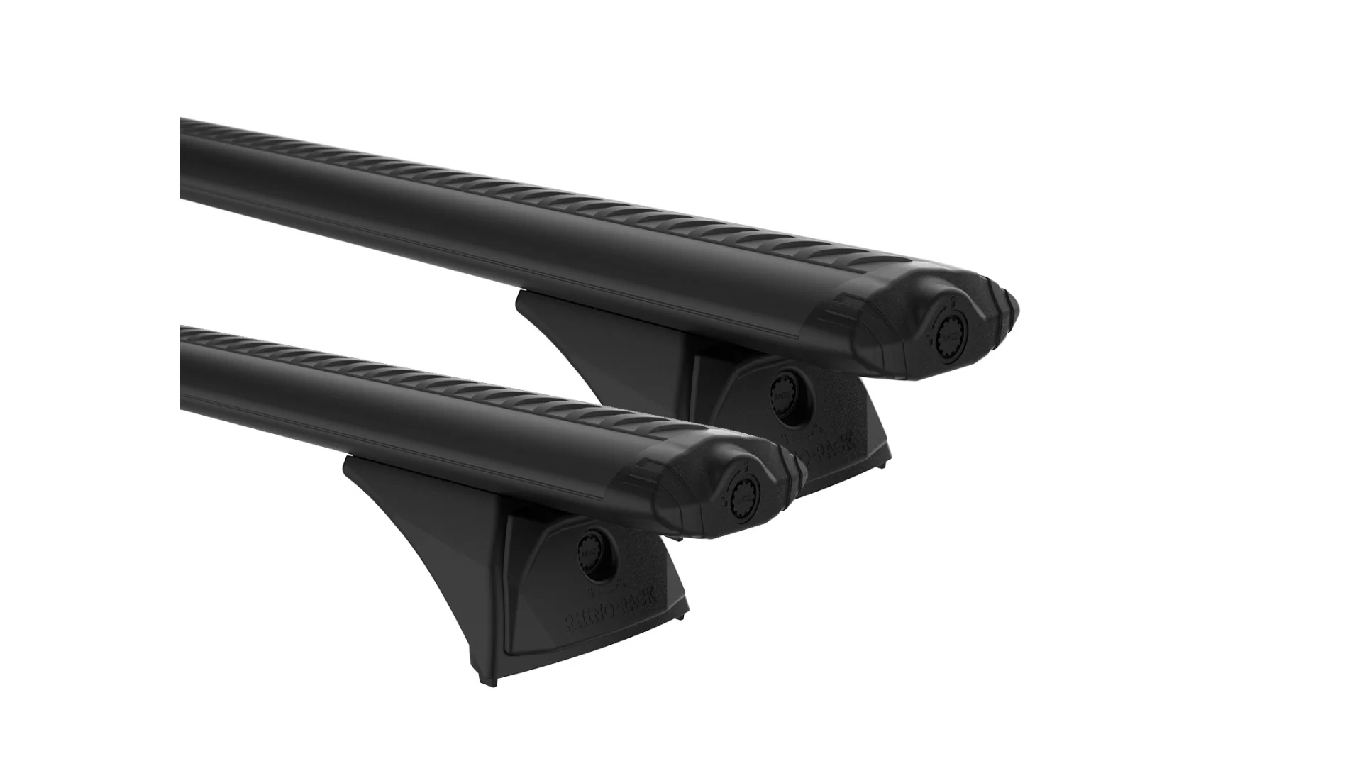 Rhino Rack JC-03795 Vortex RX300H Black 2 Bar Roof Rack suits Toyota Hilux N80 (Rogue) 4dr Ute with Bare Roof (2021 onwards) - Tub Factory Point Mount