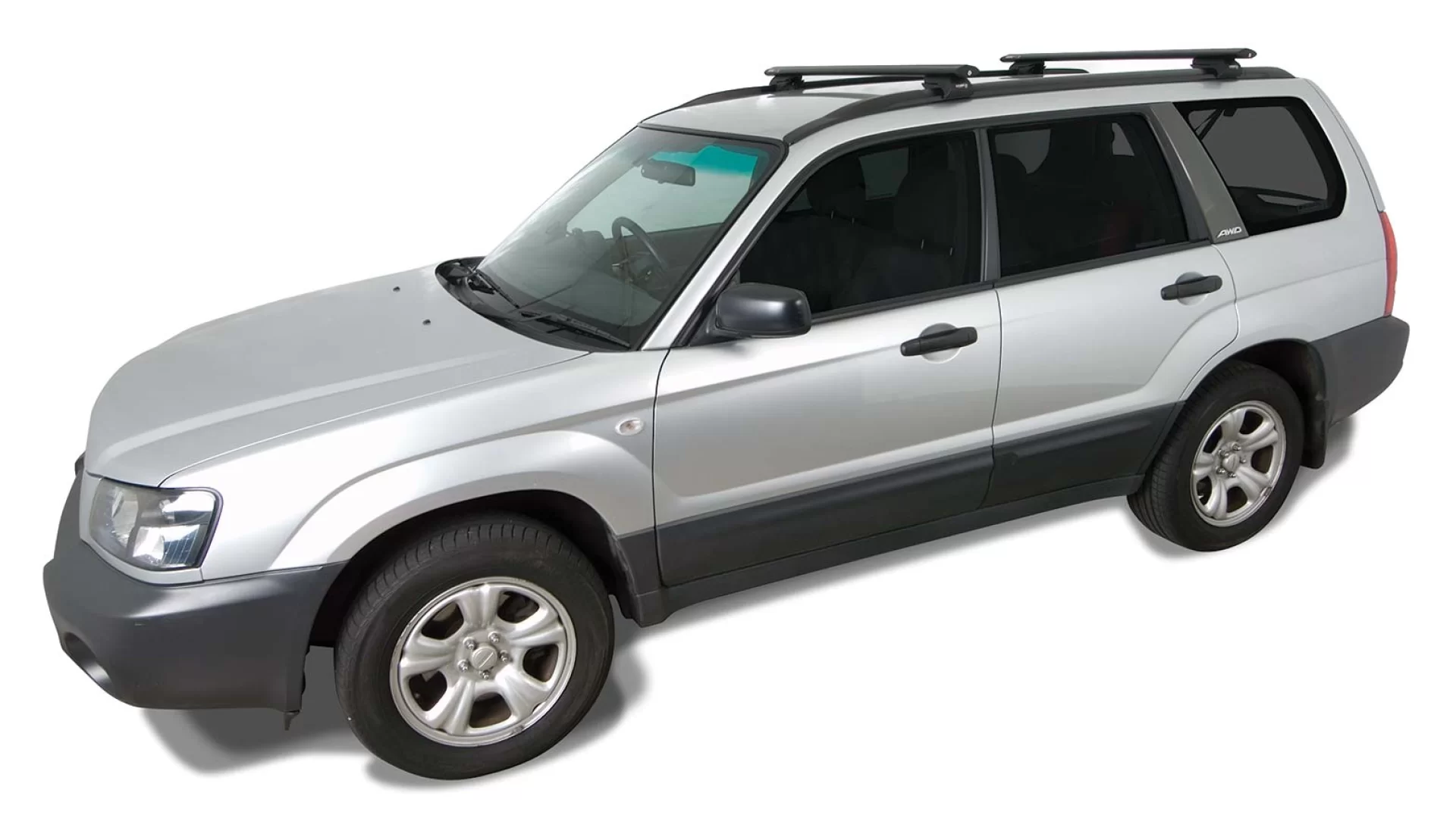 Rhino Rack JA1934 Vortex SX Black 2 Bar Roof Rack for Subaru Forester SG 5dr SUV with Flush Roof Rail (2002 to 2008) - Flush Rail Mount