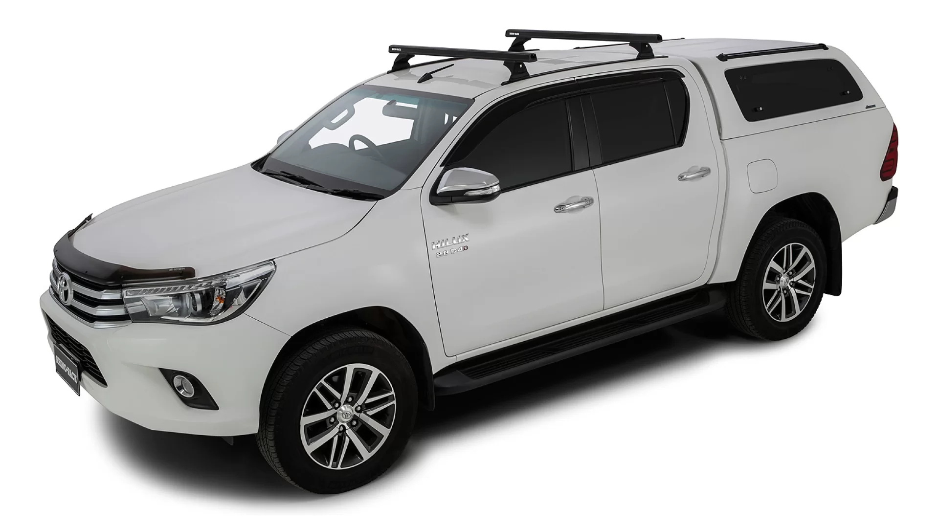 Rhino Rack JB0952 - Heavy Duty RCH Trackmount Black 2 Bar Roof Rack for TOYOTA Hilux 4dr 4dr Ute from 2015