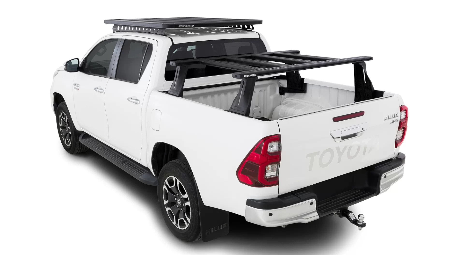 Rhino Rack JC-01580 Reconn-Deck 2 Bar Ute Tub System with 4 NS Bars for Toyota Hilux 4dr Ute Dual Cab 10/15 On