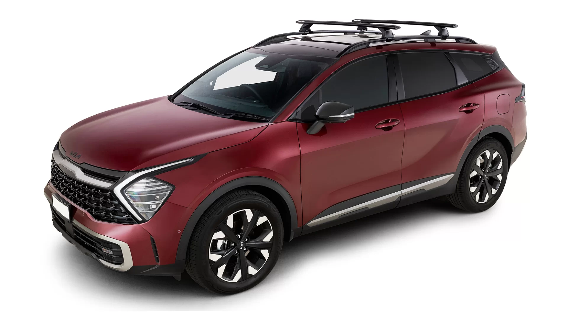 Rhino Rack JC-02136 Vortex RX200-4 Black 2 Bar Roof Rack for Kia Sportage QL 5dr SUV with Raised Roof Rail (2015 to 2022) - Raised Rail Mount