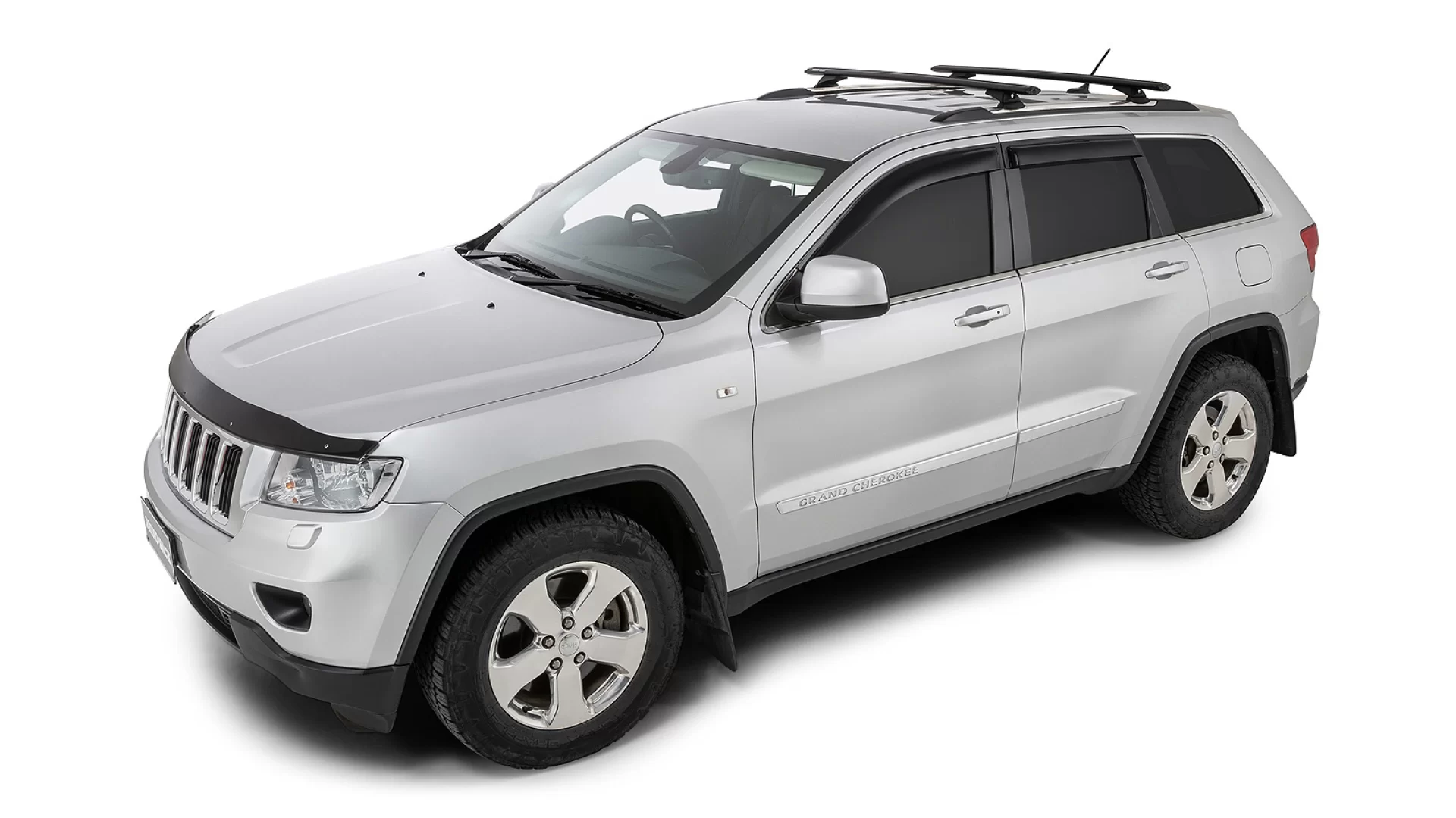 Rhino Rack JA9545 Vortex RCL Black 2 Bar Roof Rack for Jeep Grand Cherokee WK2 Steel Rails 5dr SUV with Flush Roof Rail (2011 onwards) - Factory Point Mount