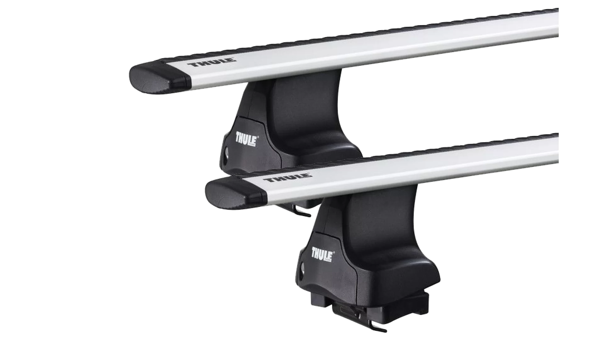 Thule 754 WingBar Evo Silver 2 Bar Roof Rack for Great Wall Steed 4dr Ute with Bare Roof (2016 to 2023) - Clamp Mount