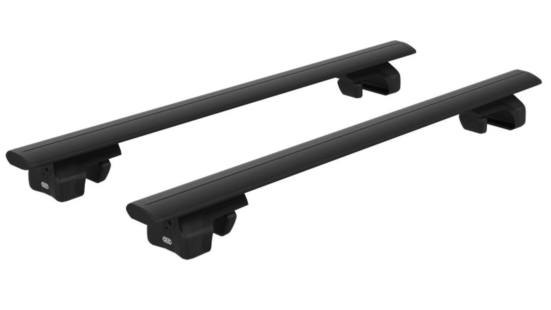 CRUZ Airo Black 2 Bar Roof Rack for Ford Ranger PJ-PK Wildtrak 4dr Ute with Raised Roof Rail (2007 to 2011) - Raised Rail Mount