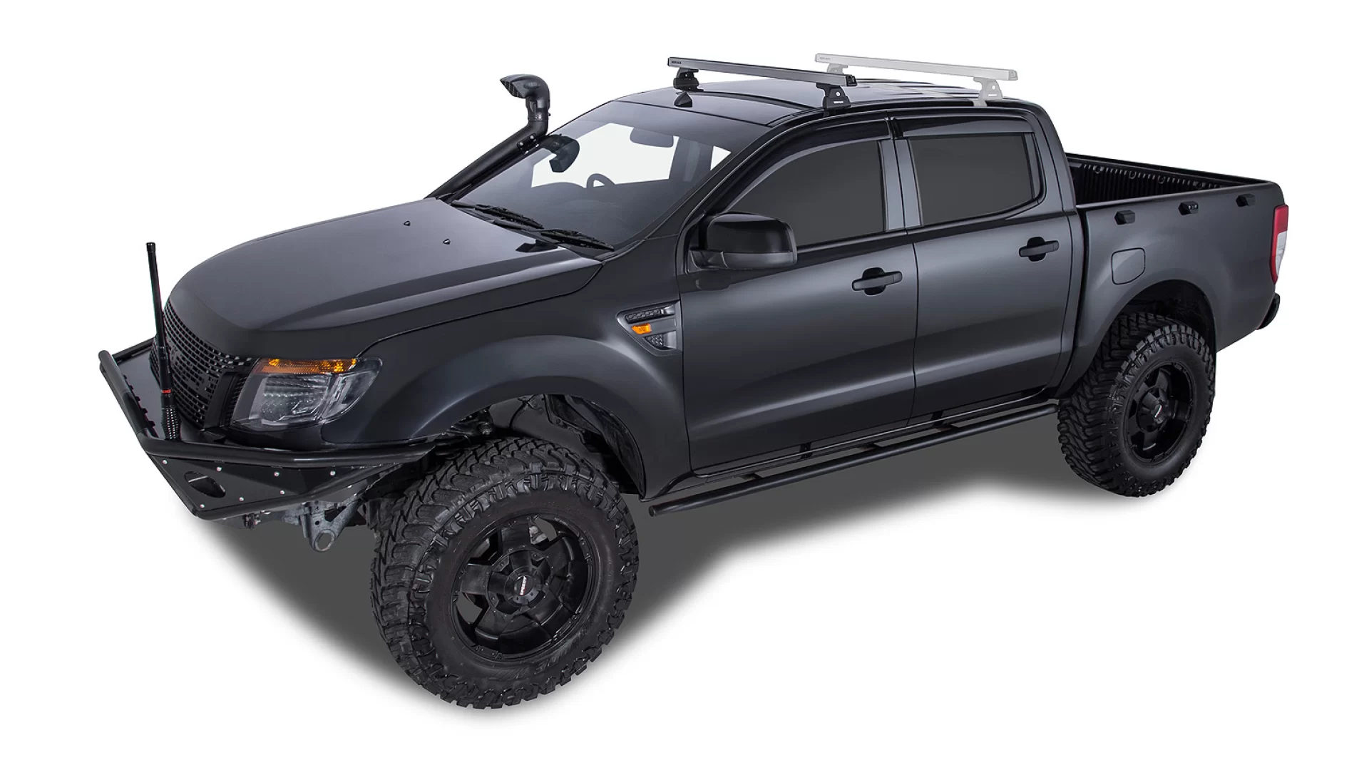 Ford Ranger PX (Double Cab) | Heavy Duty RLT600 Silver 1 Bar Front Roof Rack | Rhino-Rack