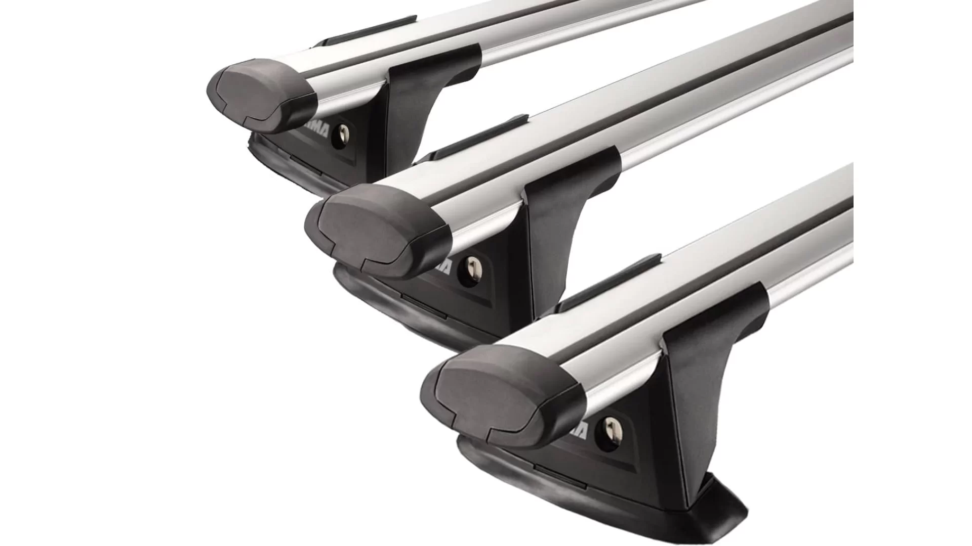 Yakima Aero ThruBar Silver 3 Bar Roof Rack for GREAT WALL X240 5dr SUV with Factory Mounting Point (2011 onwards)