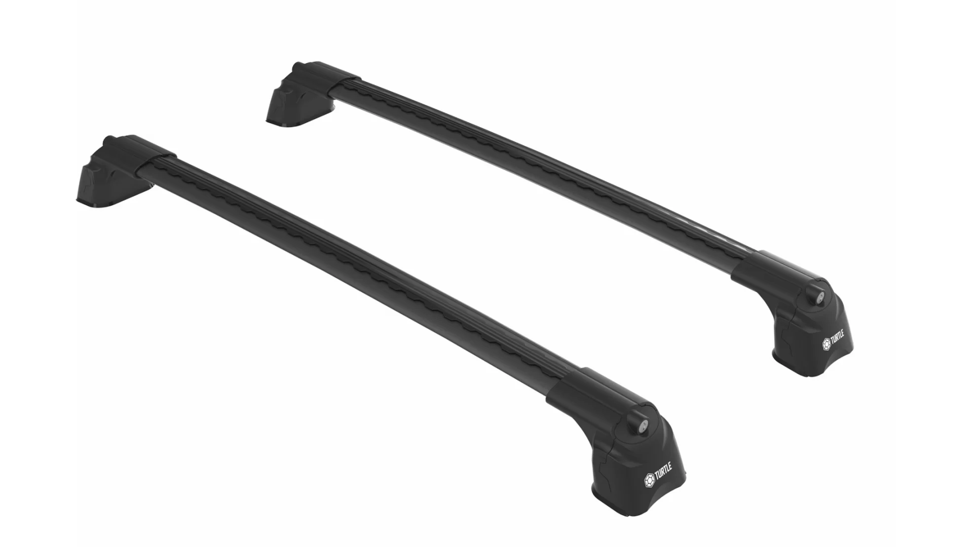 Turtle AIR3 Black 2 Bar for Mitsubishi Triton MQ-MR 4dr Ute with Bare Roof (2015 onwards)