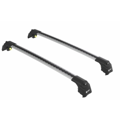 Turtle Air2 Silver 2 Bar for Jeep Grand Cherokee WK2 Steel Rails 5dr SUV with Flush Roof Rail (2011 to 2021)