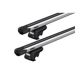 Thule SlideBar Evo Silver 2 Bar Roof Rack for SUBARU Forester 5dr SUV with Raised Roof Rail (2008 to 2013)