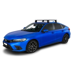 Rhino Rack JC-02094 Vortex 2500 Black 2 Bar Roof Rack for Honda Civic 5dr Hatch with Bare Roof (2022 onwards) - Clamp Mount