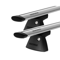 Yakima JetStream BaseLine Silver 2 Bar Roof Rack for Tesla Model 3 4dr Sedan with Bare Roof (2007 onwards) - Clamp Mount