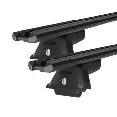 Yakima TrimHD SkyLine Black 2 Bar Roof Rack for Jeep Wrangler JK Unlimited 4dr SUV with Rain Gutter (2007 to 2019) - Track Mount