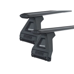 Rhino Rack JA2115 Vortex RL150 Black 2 Bar Roof Rack for DAIHATSU Rocky 3dr SUV with Rain Gutter (1984 to 1999)