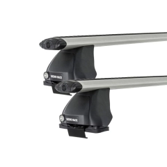 Rhino Rack JA8266 Vortex 2500 Silver 2 Bar Roof Rack for Honda Jazz GK 5dr Hatch with Bare Roof (2014 to 2020) - Clamp Mount