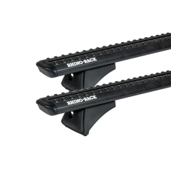 Rhino Rack JC-04501 Sportz RCH Trackmount Black 2 Bar Roof Rack for Ssangyong Musso 4dr Ute with Bare Roof (2005 to 2007) - Track Mount