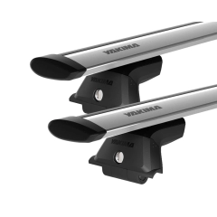 Yakima JetStream Thru bar Silver 2 Bar Roof Rack for JEEP Grand Cherokee WK2 Steel Rails 5dr SUV with Factory Mounting Point (2011 onwards)