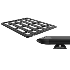 Rhino Rack JC-01631 Pioneer 6 Platform (1300mm x 1430mm) with RCL legs for Jeep Wrangler JK 2dr SUV with Rain Gutter (2007 to 2019) - Custom Point Mount