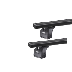 Thule 753 SquareBar Evo Black 2 Bar Roof Rack for Tesla Model S with glass roof (July 2015 To 2019) 5dr Hatch with Factory Mounting Point (2015 to 2019) - Factory Point Mount