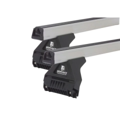 Rhino Rack JA0718 Heavy Duty RL110 Silver 2 Bar Roof Rack for SUZUKI Jimny 3dr SUV with Rain Gutter (2019 onwards)