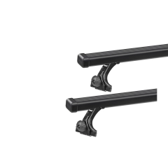 Thule 9510 SquareBar Evo Black 2 Bar Roof Rack for Daihatsu Feroza 2dr SUV with Rain Gutter (1988 to 2002) - Gutter Mount