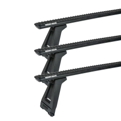 Rhino Rack JC-05065 Sportz RL210 Black 3 Bar Roof Rack for Land Rover Defender 90 3dr SUV with Rain Gutter (1990 to 2020) - Gutter Mount