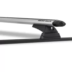 Rhino Rack JB0052 Vortex RCL Trackmount Silver 2 Bar Roof Rack suits Toyota Tarago R20-R30 5dr Van with Rain Gutter (1983 to 1990) - Track Mount
