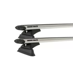 Rhino Rack JC-01410 Vortex RCL Silver 2 Bar Roof Rack for Land Rover Defender 110 Gen2 5dr SUV with Factory Fitted Track (2020 onwards) - Factory Point Mount