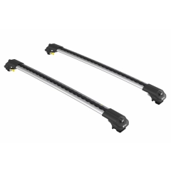 Turtle Air1 Silver 2 Bar for Holden Captiva 5dr SUV with Raised Roof Rail (2006 to 2020)